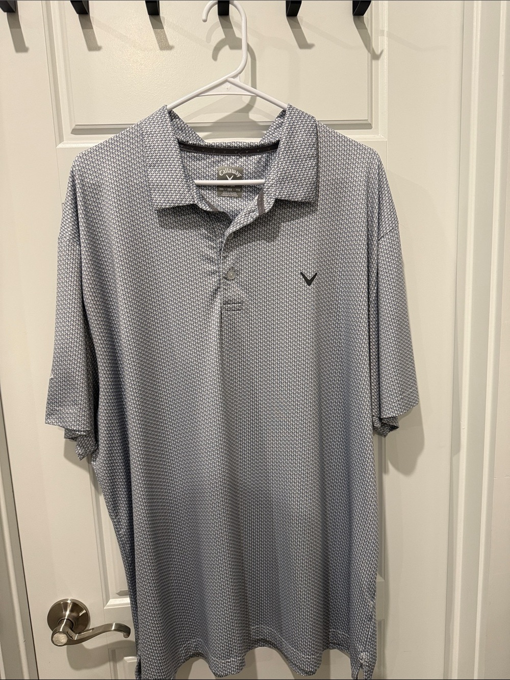 Callaway Light Blue Micro-Pattern Men’s Polo